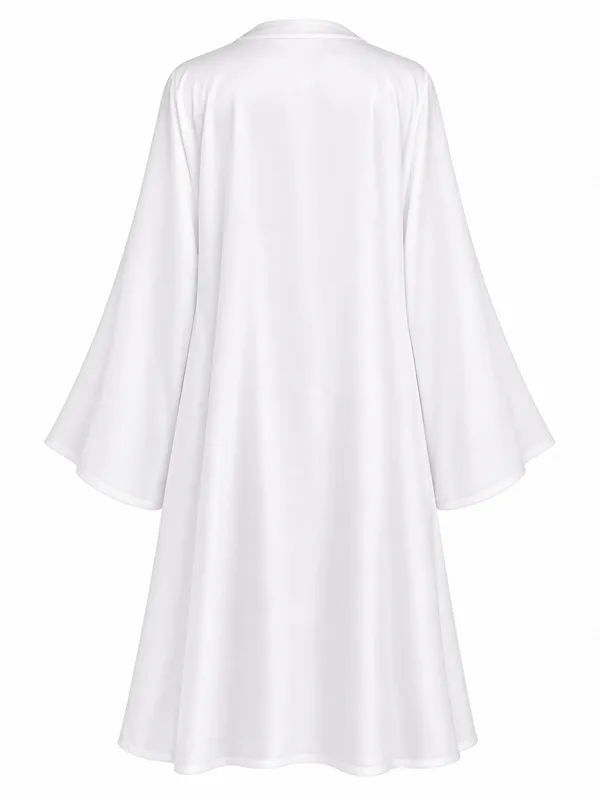Lace Bodice Satin Slip, White, studio, back